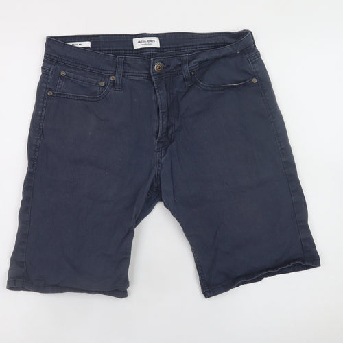 Jack & Jones Mens Blue Regular Fit Chino Shorts Size 32