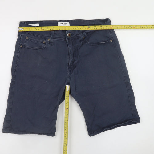 Jack & Jones Mens Blue Regular Fit Chino Shorts Size 32