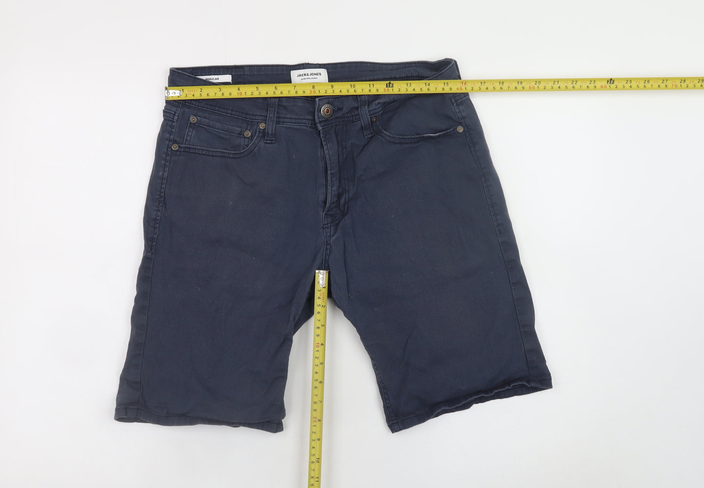 Jack & Jones Mens Blue Regular Fit Chino Shorts Size 32