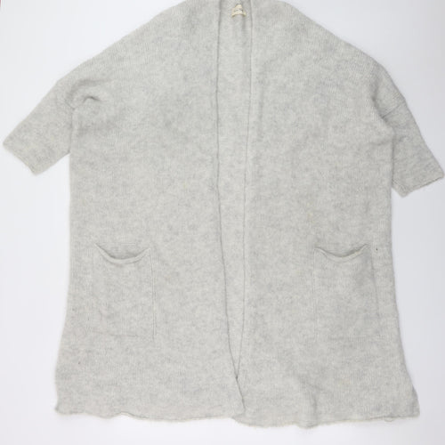 TU Women’s Grey Wool Blend Open Knit Cardigan Size S