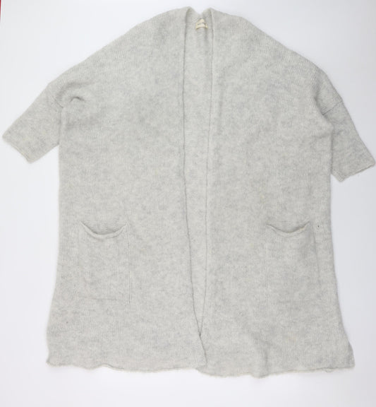 TU Women’s Grey Wool Blend Open Knit Cardigan Size S