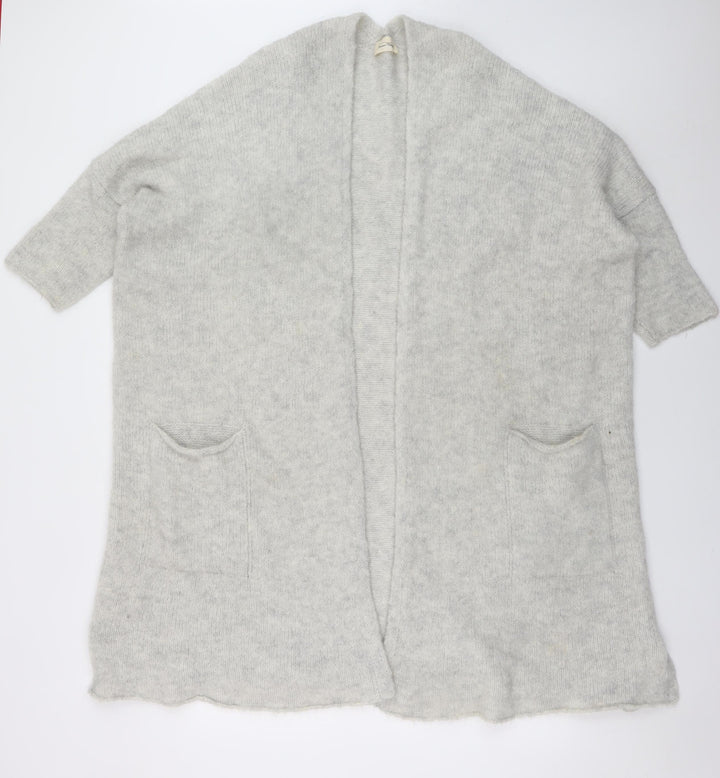 TU Women’s Grey Wool Blend Open Knit Cardigan Size S