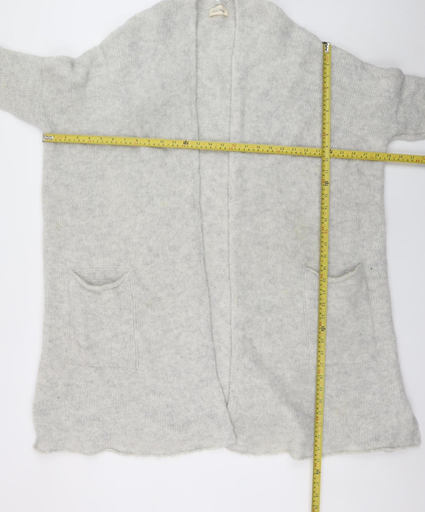 TU Women’s Grey Wool Blend Open Knit Cardigan Size S