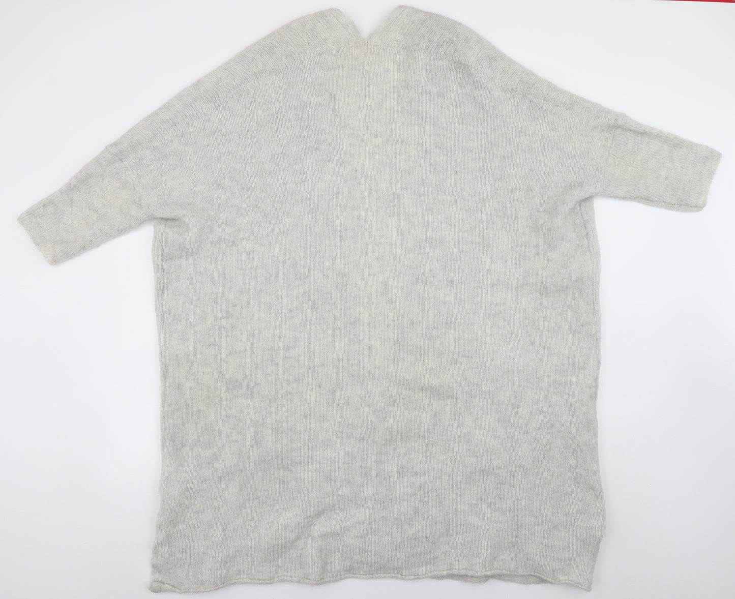 TU Women’s Grey Wool Blend Open Knit Cardigan Size S