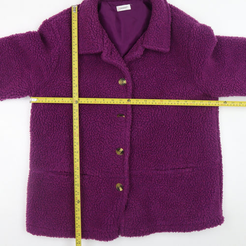 Damart Women’s Purple L Fleece Button Mid-Length Coat