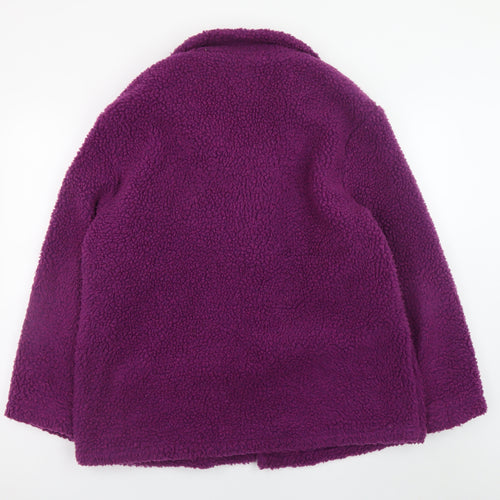 Damart Women’s Purple L Fleece Button Mid-Length Coat