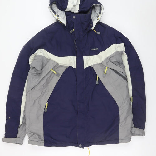 Tenson Men’s Blue Waterproof Hooded Parka Jacket Size S