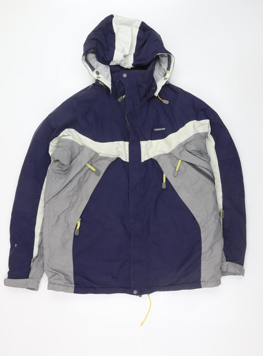 Tenson Men’s Blue Waterproof Hooded Parka Jacket Size S