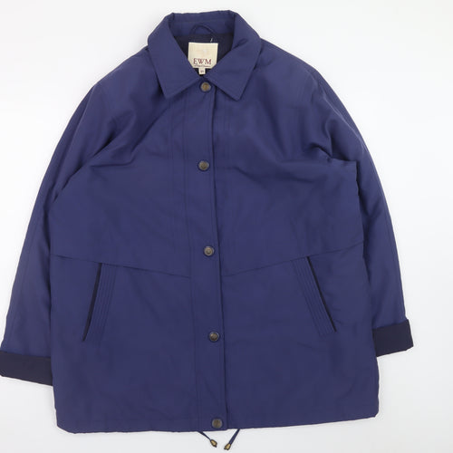 EWM Women Blue Size 18 Polyester Lined Mid-Length Parka Jacket