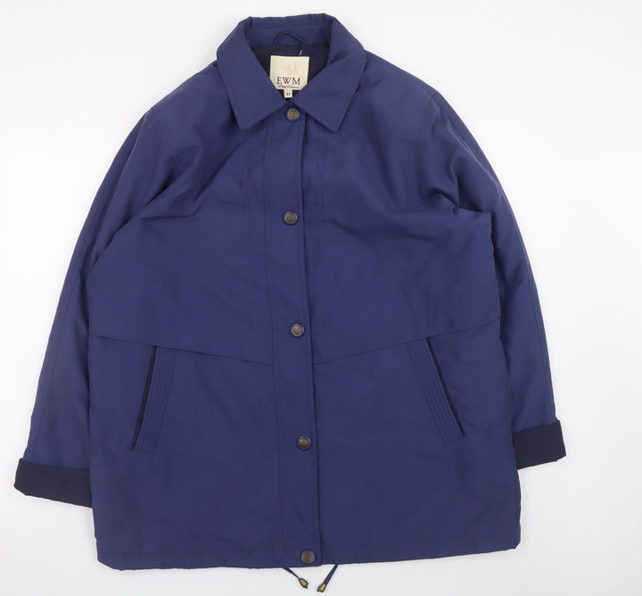 EWM Women Blue Size 18 Polyester Lined Mid-Length Parka Jacket