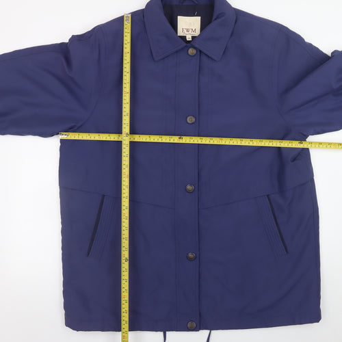 EWM Women Blue Size 18 Polyester Lined Mid-Length Parka Jacket