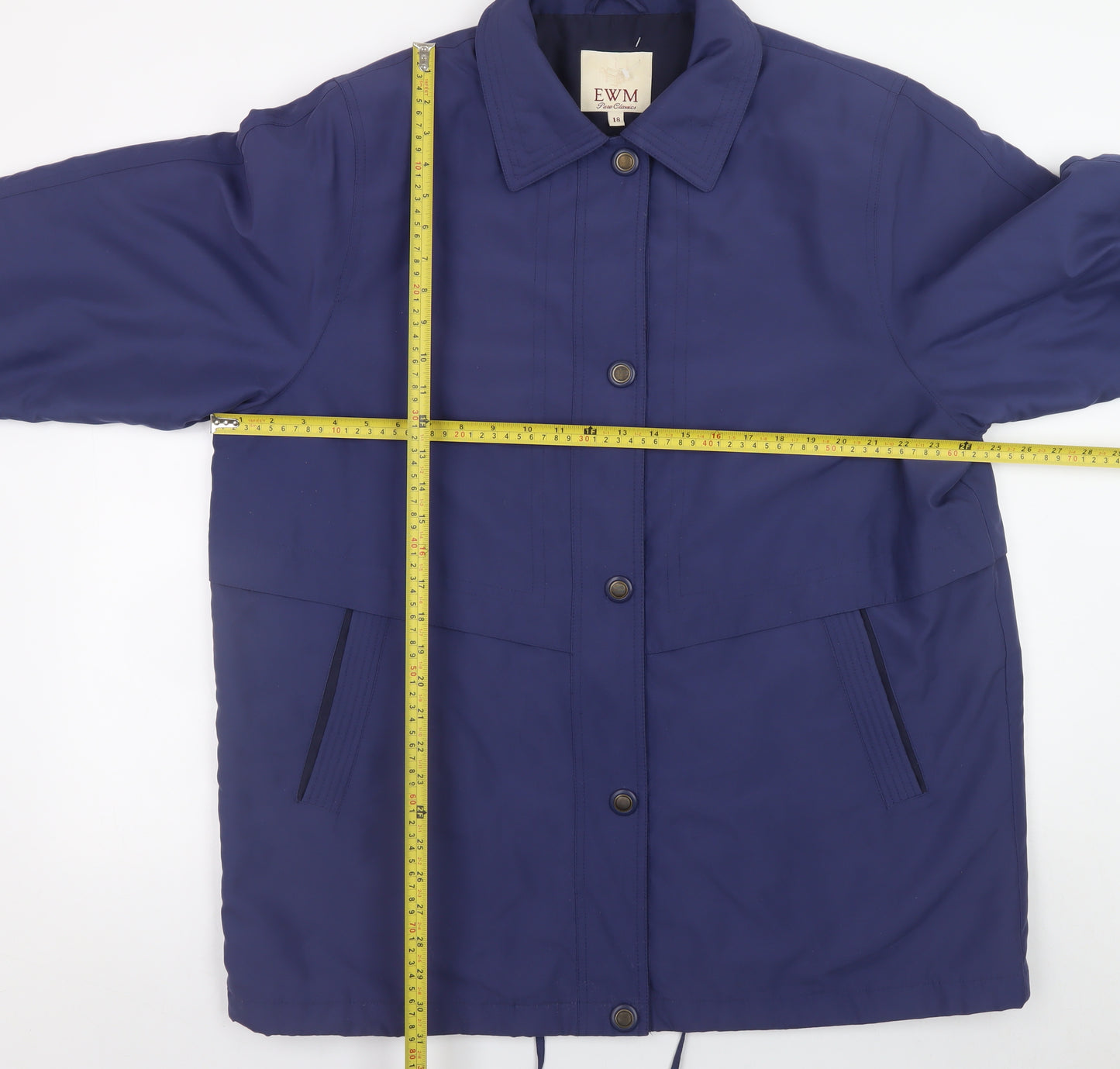 EWM Women Blue Size 18 Polyester Lined Mid-Length Parka Jacket
