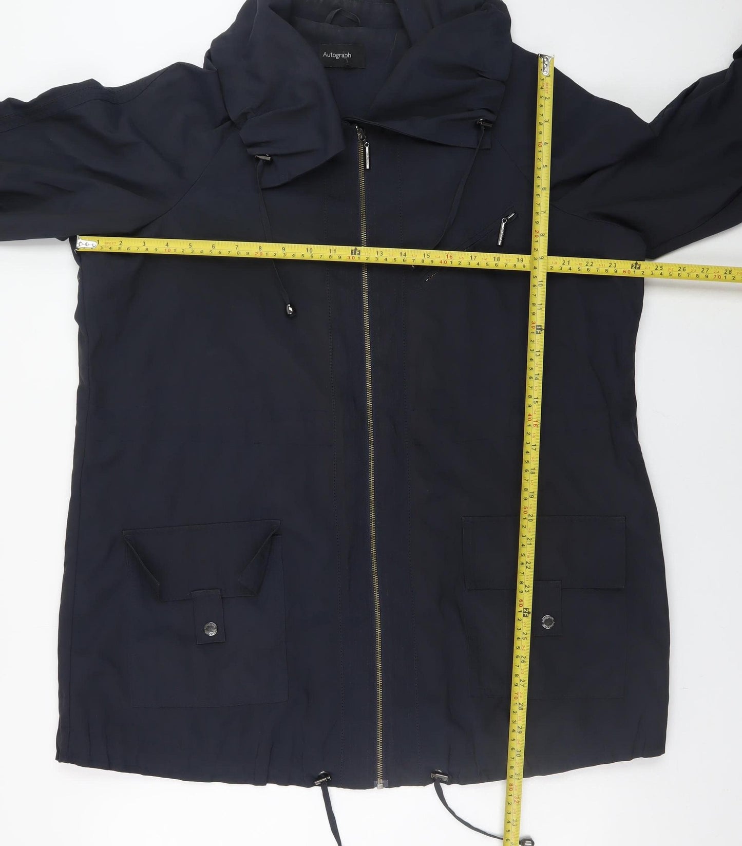 Marks and Spencer Women Blue Hooded Mid-Length Parka Jacket UK 18