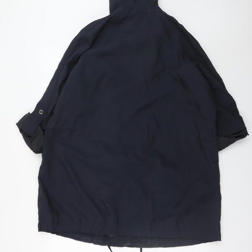 Marks and Spencer Women Blue Hooded Mid-Length Parka Jacket UK 18