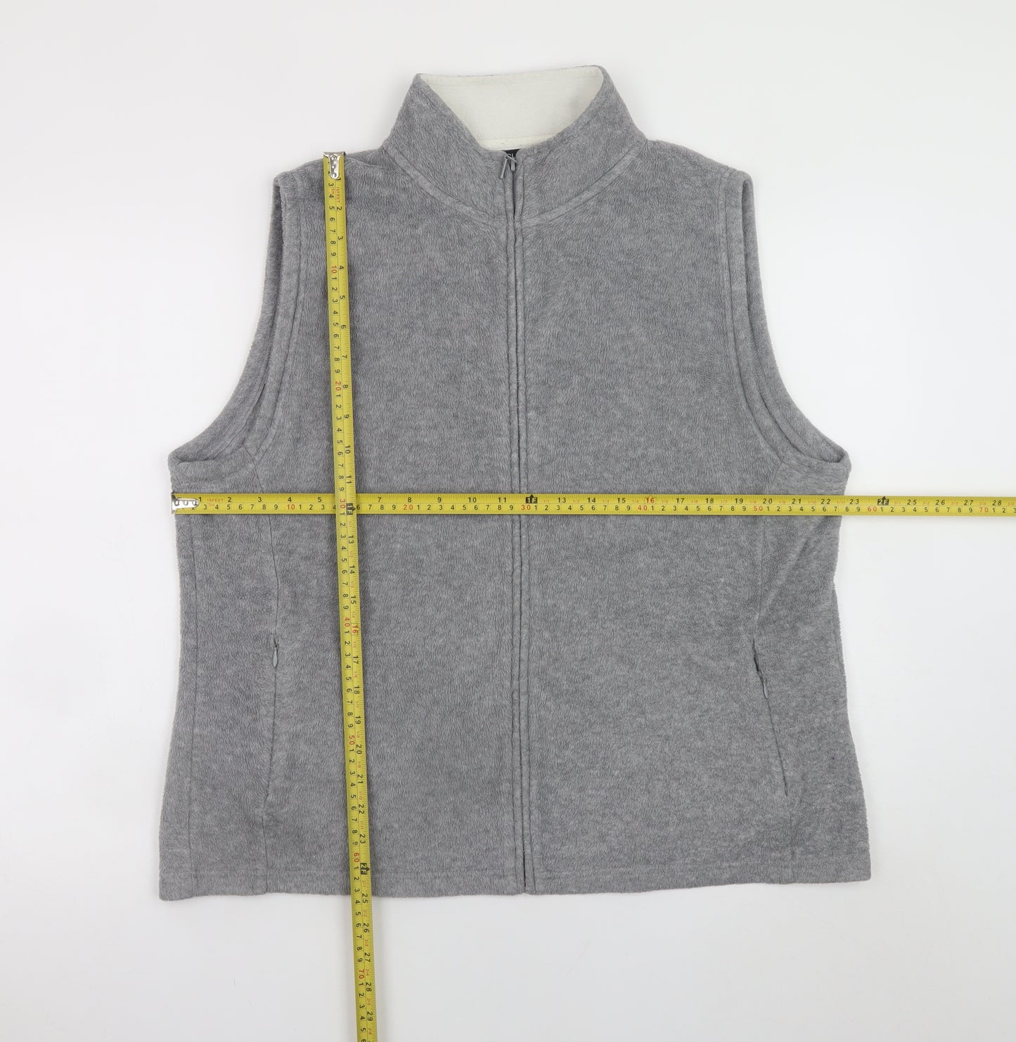Isle Essentials Men's Grey Fleece Waistcoat XL Full Zip Bodywarmer