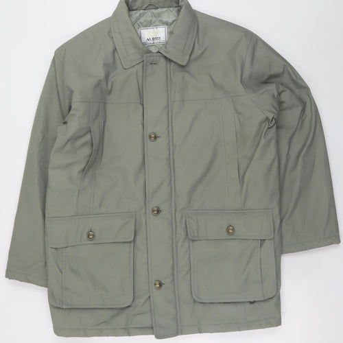 Aldon Men's Green Mid-Length Lined Outdoor Jacket Size M
