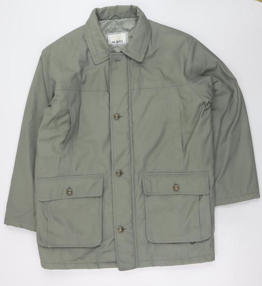 Aldon Men's Green Mid-Length Lined Outdoor Jacket Size M