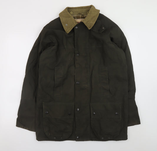 Britton by Belstaff Men's Green Waxed Country Coat Size M