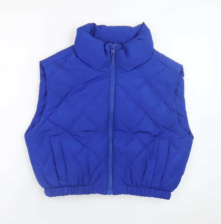 Simply Be Womens Blue Quilted Puffer Waistcoat Size 12