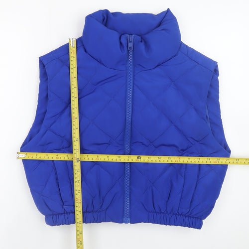 Simply Be Womens Blue Quilted Puffer Waistcoat Size 12