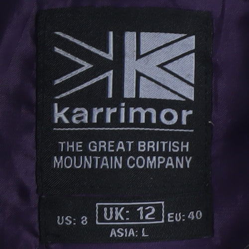 Karrimor Women's Purple Waterproof Hooded Parka Jacket Size 12