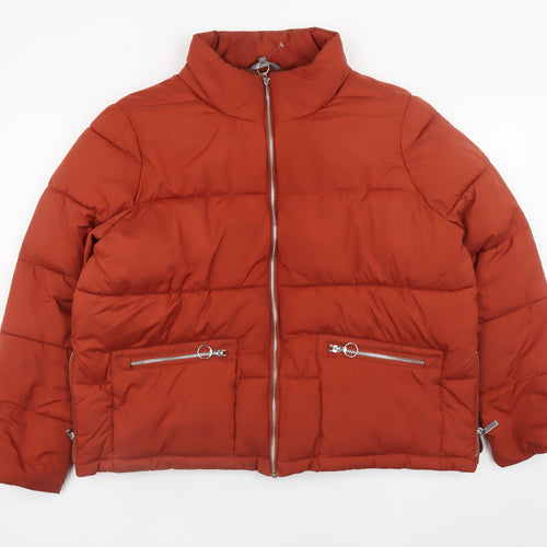 Principles Women’s Rust Puffer Jacket Size 16 Polyester Lined Zip Pockets