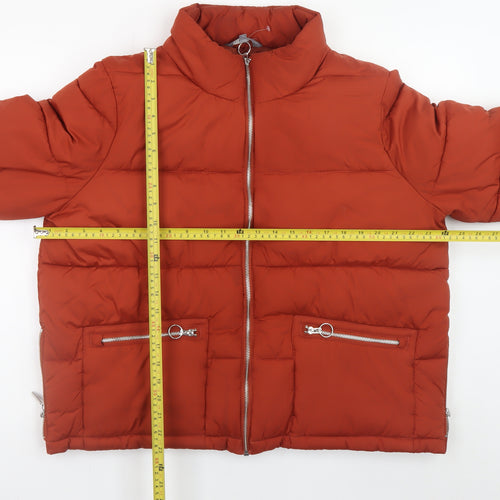 Principles Women’s Rust Puffer Jacket Size 16 Polyester Lined Zip Pockets