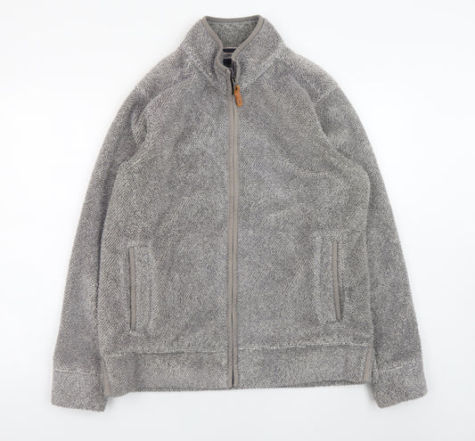 George Mens Grey Fleece Full Zip Jacket M Regular Fit