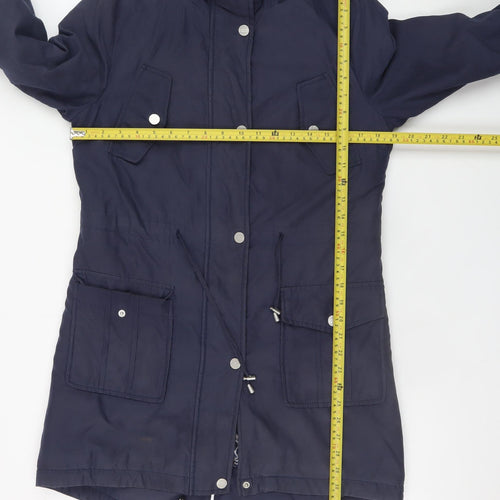 Marks and Spencer Per Una Women's Blue Hooded Parka Coat Size S