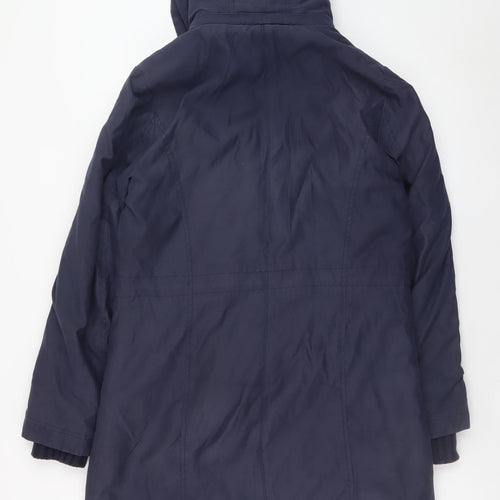 Marks and Spencer Per Una Women's Blue Hooded Parka Coat Size S