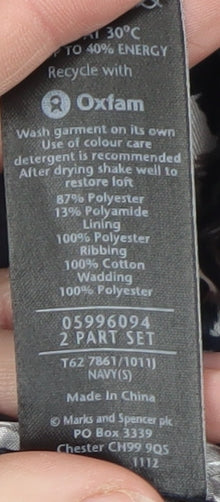 Marks and Spencer Per Una Women's Blue Hooded Parka Coat Size S