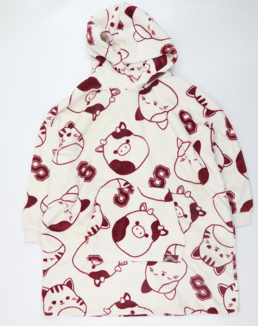 Marks and Spencer Girls Ivory Squishmallows Fleece Hooded Robe 13-14 Years