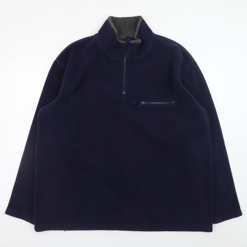 Next Men’s Blue Fleece 1/4 Zip Pullover Sweatshirt XL