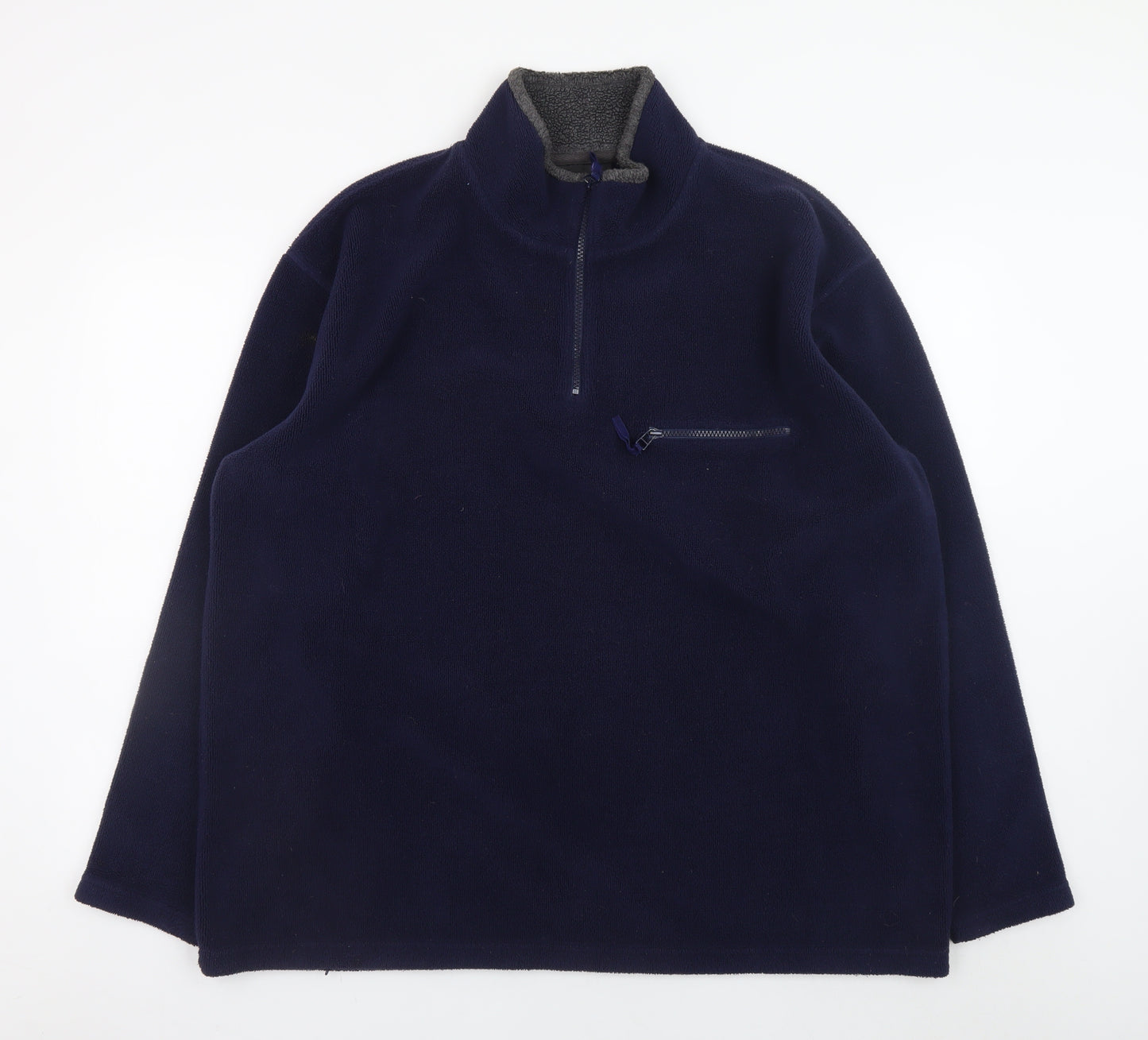 Next Men’s Blue Fleece 1/4 Zip Pullover Sweatshirt XL