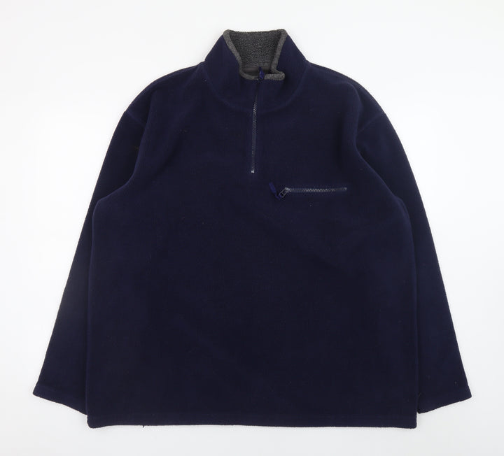 Next Men’s Blue Fleece 1/4 Zip Pullover Sweatshirt XL