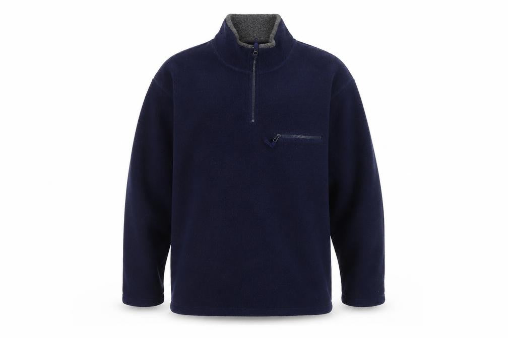 Front view of Next Men’s Blue Fleece 1/4 Zip Pullover Sweatshirt XL