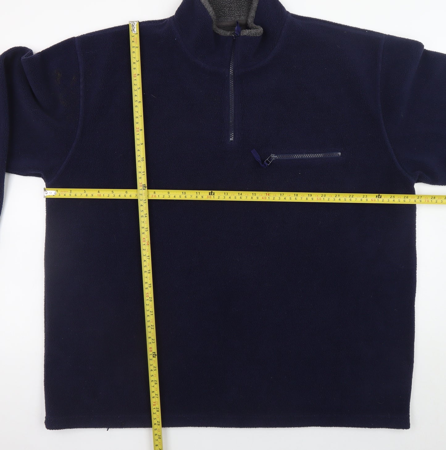 Next Men’s Blue Fleece 1/4 Zip Pullover Sweatshirt XL