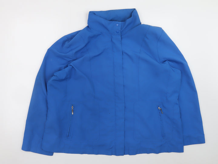 Damart Mens Blue XL Mid-Length Water Resistant Lined Jacket