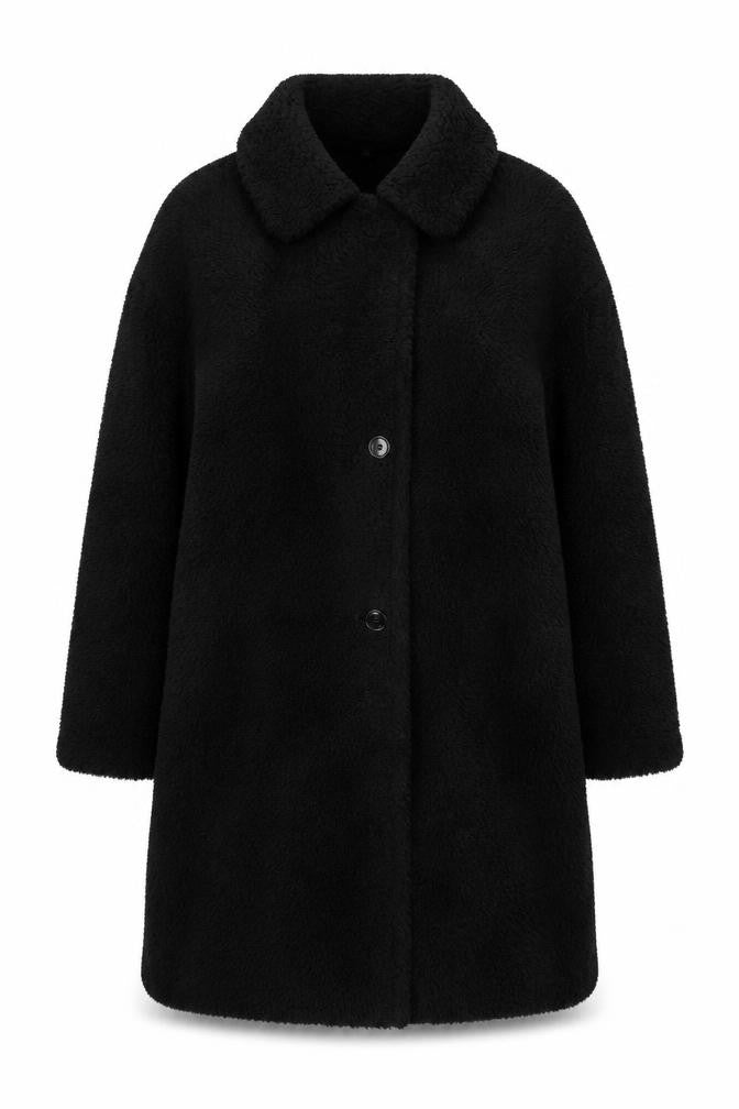 Uniqlo Women's Black XXL Faux Fur Coat Long Lined Winter Warm Outerwear