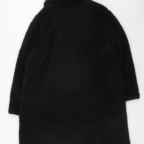 Uniqlo Women's Black XXL Faux Fur Coat Long Lined Winter Warm Outerwear