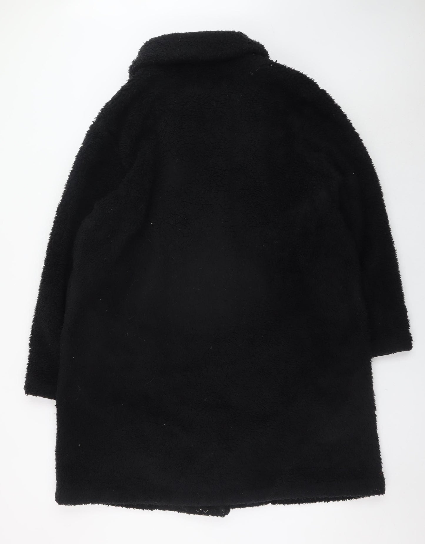 Uniqlo Women's Black XXL Faux Fur Coat Long Lined Winter Warm Outerwear