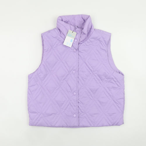 Primark Cares Women's Purple Quilted Waistcoat Size S Lightweight Gilet