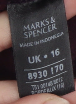 Marks and Spencer Women's Purple Fleece Jacket Size 16