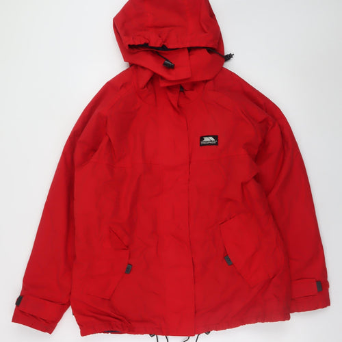 Trespass Women's Red Breathable Windproof Hooded Jacket Size 14/16