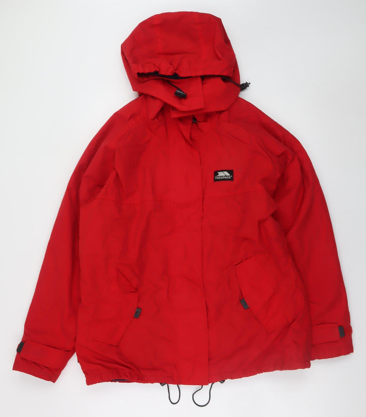 Trespass Women's Red Breathable Windproof Hooded Jacket Size 14/16