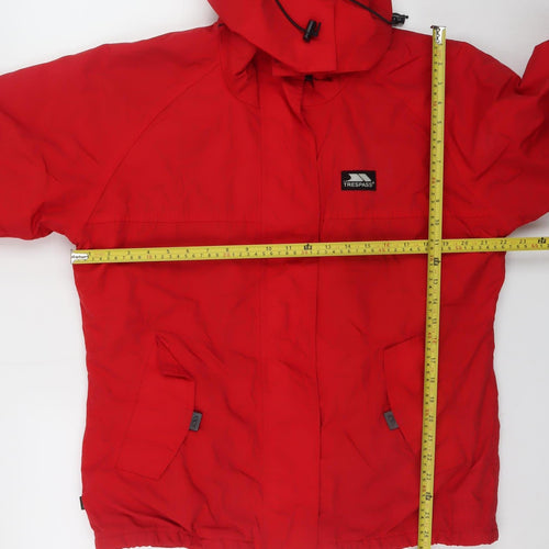 Trespass Women's Red Breathable Windproof Hooded Jacket Size 14/16