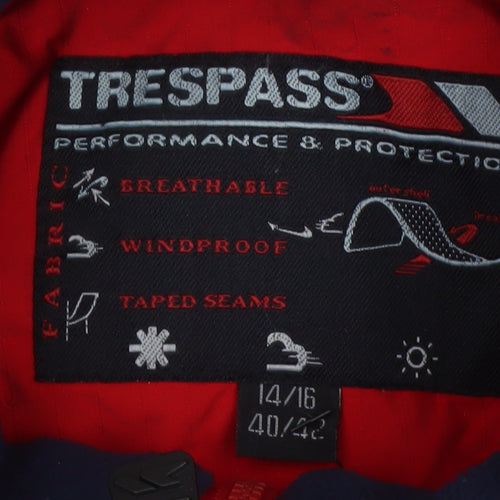 Trespass Women's Red Breathable Windproof Hooded Jacket Size 14/16