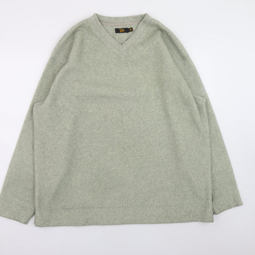 JCB Mens Grey V-Neck Pullover Sweatshirt XL Polyester Viscose