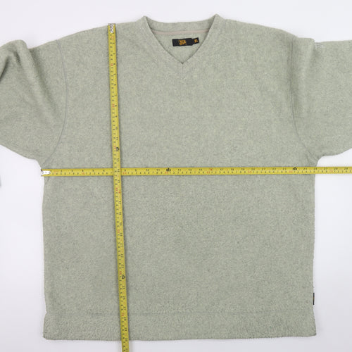 JCB Mens Grey V-Neck Pullover Sweatshirt XL Polyester Viscose