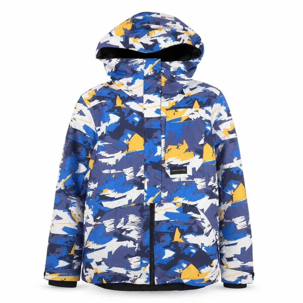Front view of Decathlon boys’ multicoloured 10 years ski jacket waterproof hooded winter